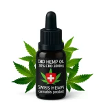 Bočica CBD ulja od konoplje 30% CBD 3000mg ispred listova konoplje.