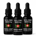 Tri bočice CBD ulja 10% (1000 mg) s kapaljkom.