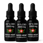 Tri bočice CBD ulja 20% (2000 mg) s kapaljkom.