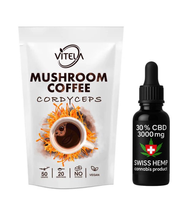 Cordyceps kava s gljivama i CBD ulje 3000 mg