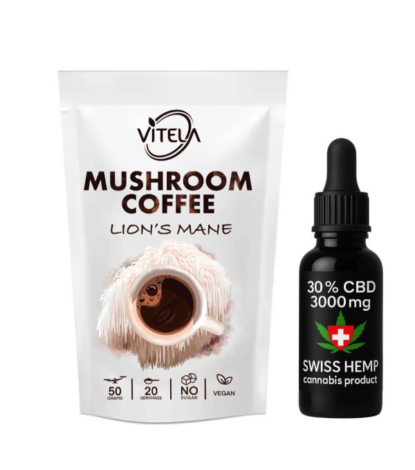 Lavlja griva kava s gljivama i CBD ulje 3000 mg
