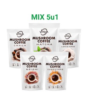 Premium 5u1 kava s gljivama za energiju, fokus, imunitet i opuštanje