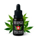 Bočica CBD ulja od konoplje 30% CBD 3000mg ispred listova konoplje.