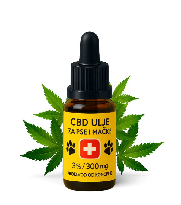Bočica CBD ulja za pse i mačke 3% 300mg – proizvod od konoplje
