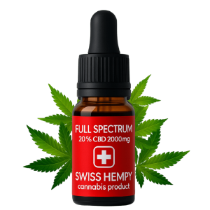 Bočica Full Spectrum 20% CBD ulja, prirodni konopljin proizvod iz Švicarske