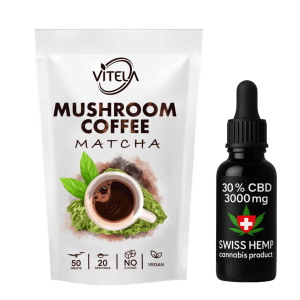 Matcha kava s gljivama i CBD ulje 3000 mg