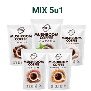 Premium 5u1 kava s gljivama za energiju, fokus, imunitet i opuštanje