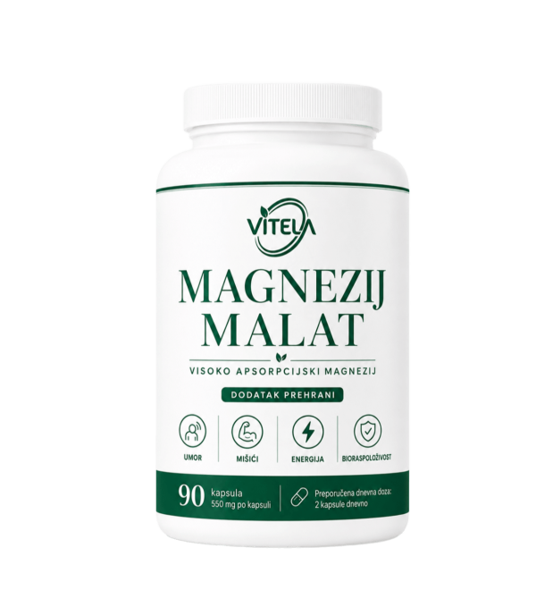 Vitela Magnezij Malat dodatak prehrani, 90 kapsula